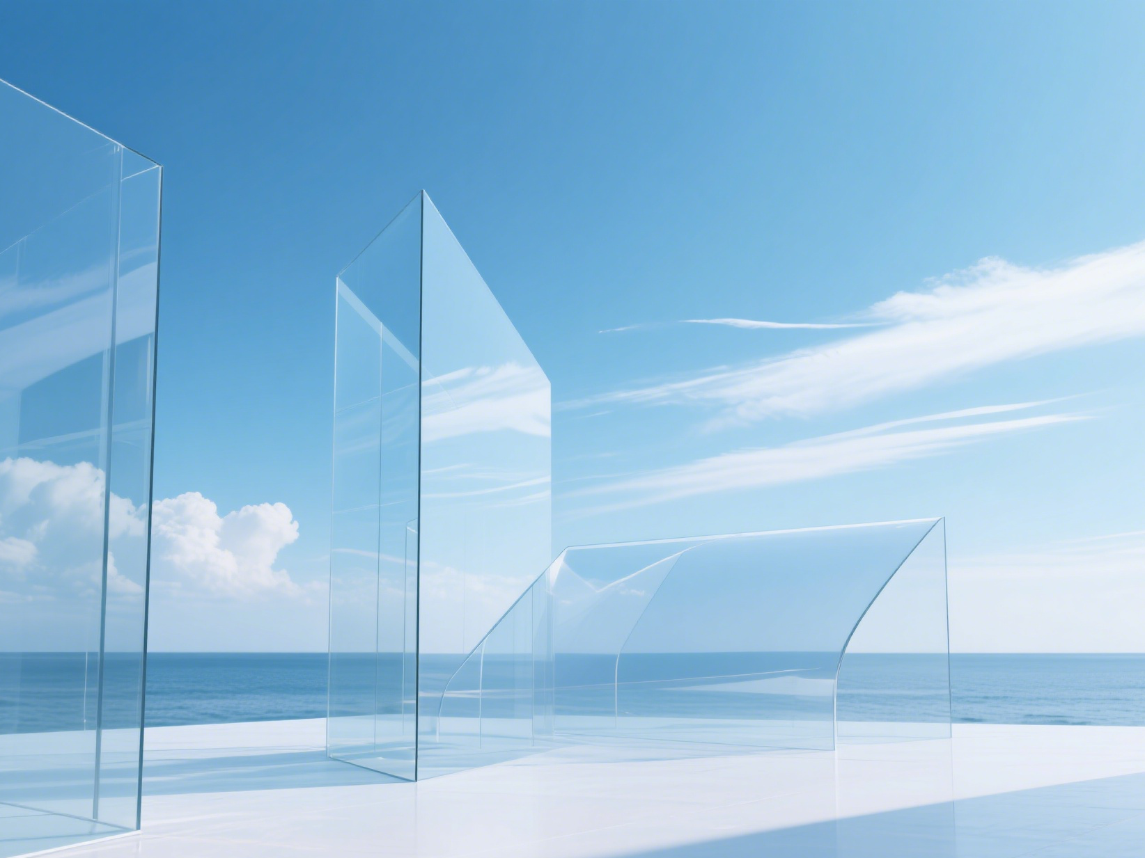 Low-angle shot of a modern skyscraper with reflective glass design under a clear blue sky.